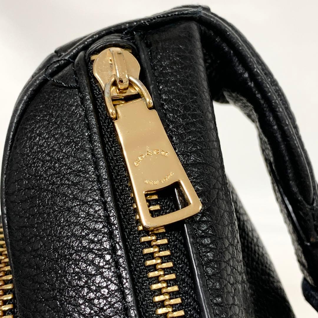 COACH コーチ ボディバッグ レザー ロゴ 6488 ブラック