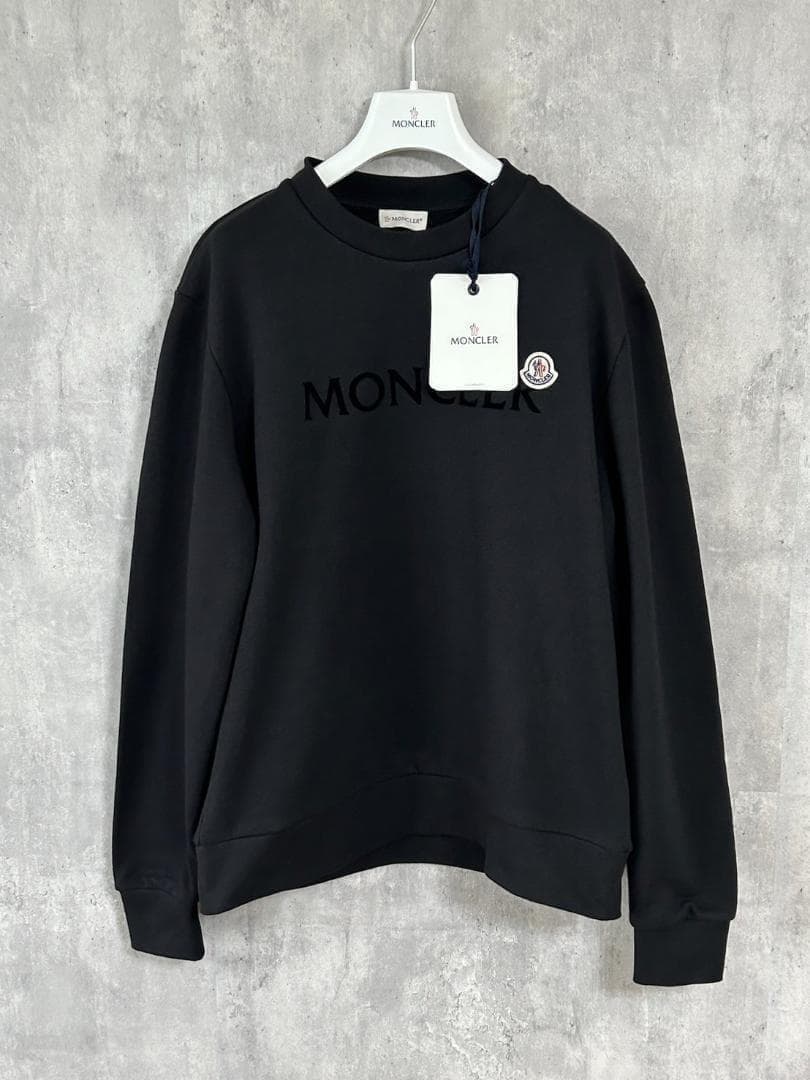 新品未使用☆MONCLER Letteringlogo スウェット M 黒色