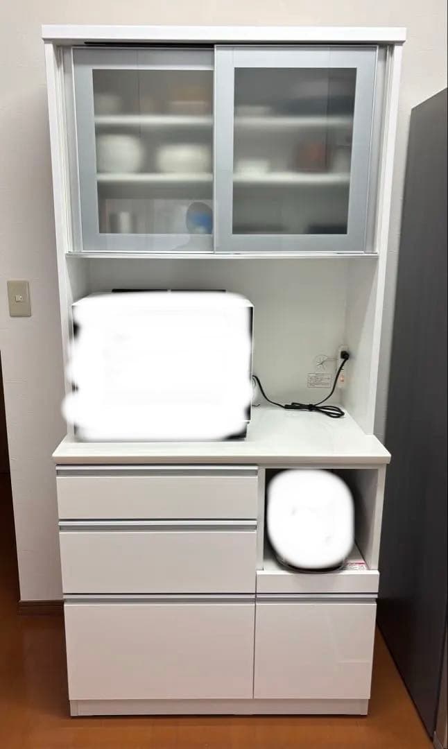 【送料込】 ニトリ　カップボード　キッチンボード　食器棚　リガーレ