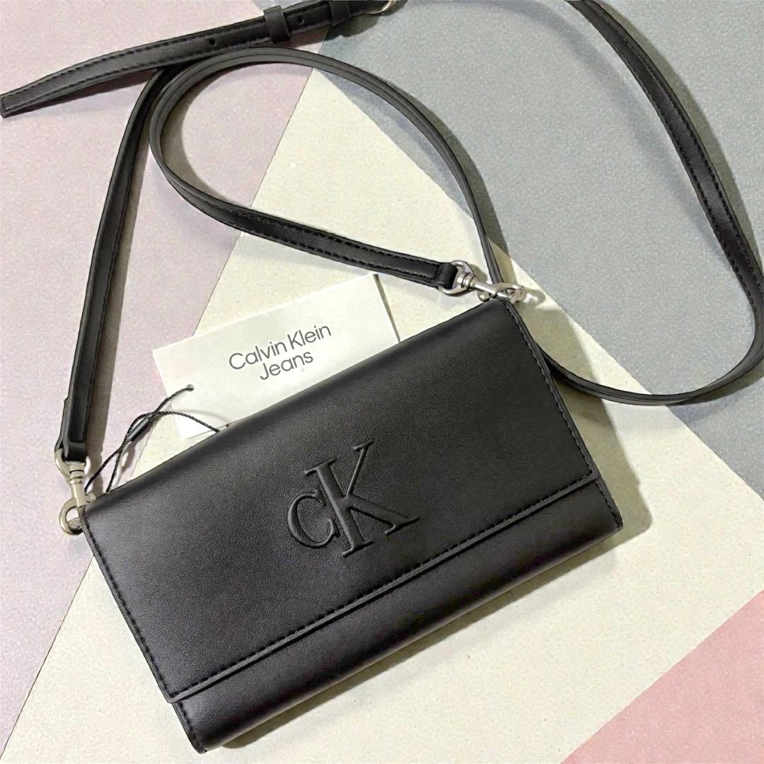 【新品】 　長財布　ショルダーバッグ ブラック　レディース