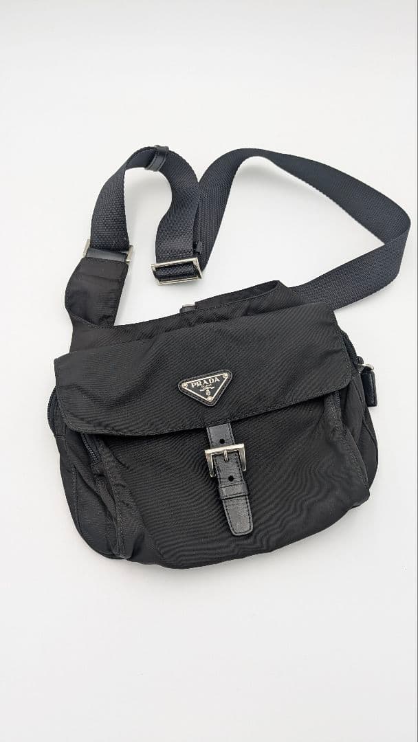 PRADA プラダ ナイロン ショルダーバッグ ブラック 三角ロゴ 正規品