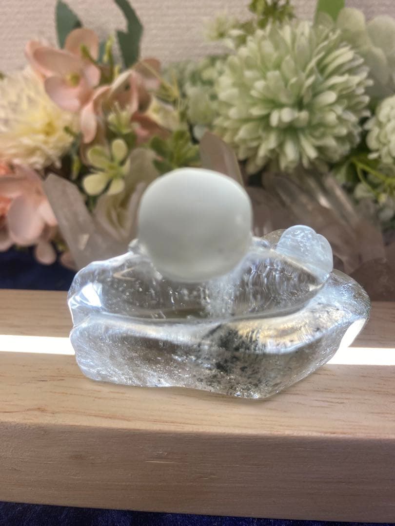七福神の天然石 布袋様　縁起物　置物 クリスタル ガーデン共生
