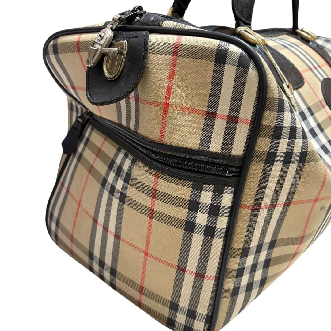 バーバリー　ボストンバッグ 大容量 ノバチェック　シャドーホース