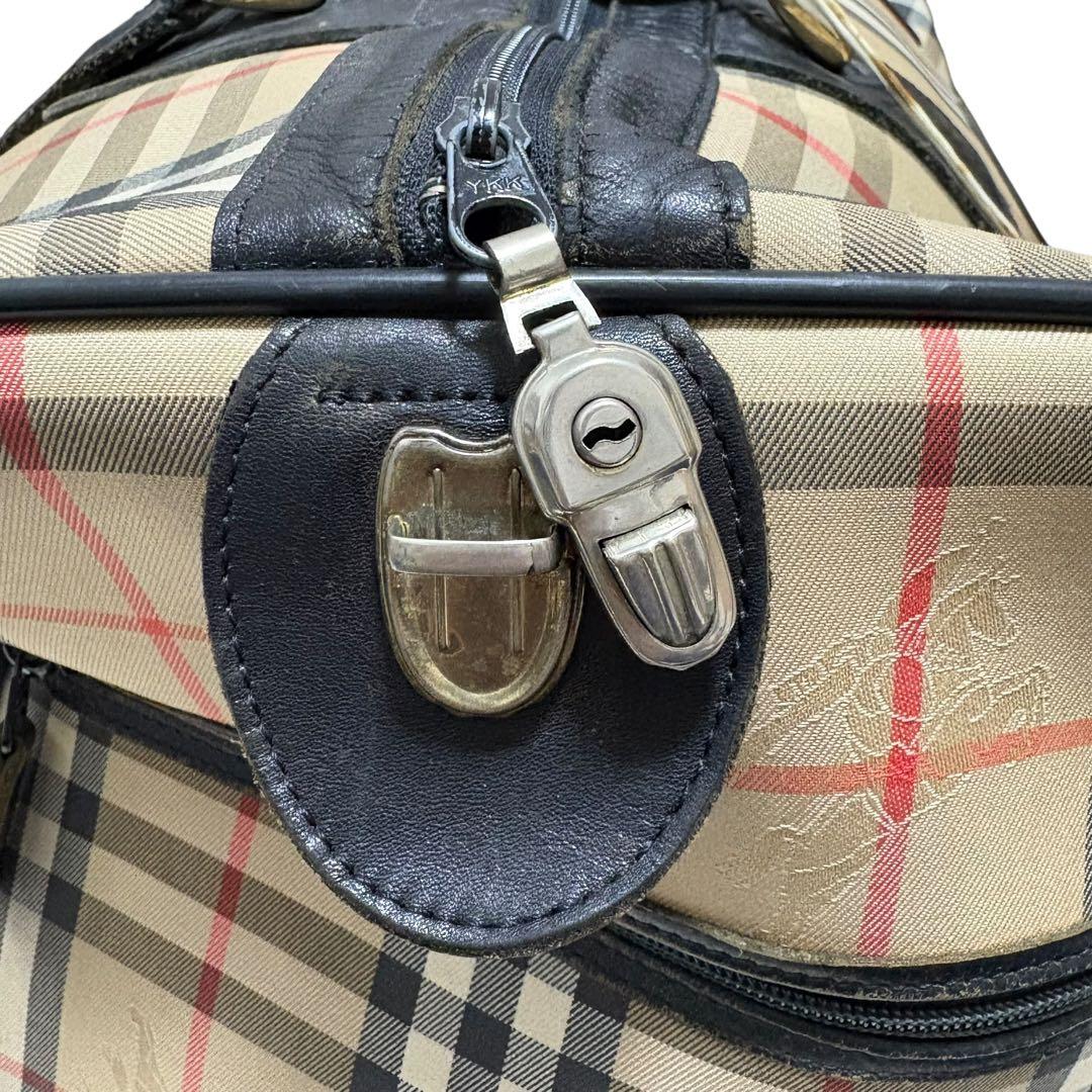 バーバリー　ボストンバッグ 大容量 ノバチェック　シャドーホース