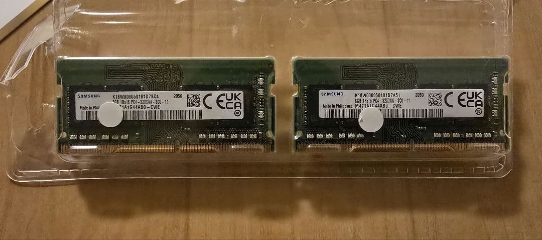 SAMSUNG製DDR4 16(8x2)GB