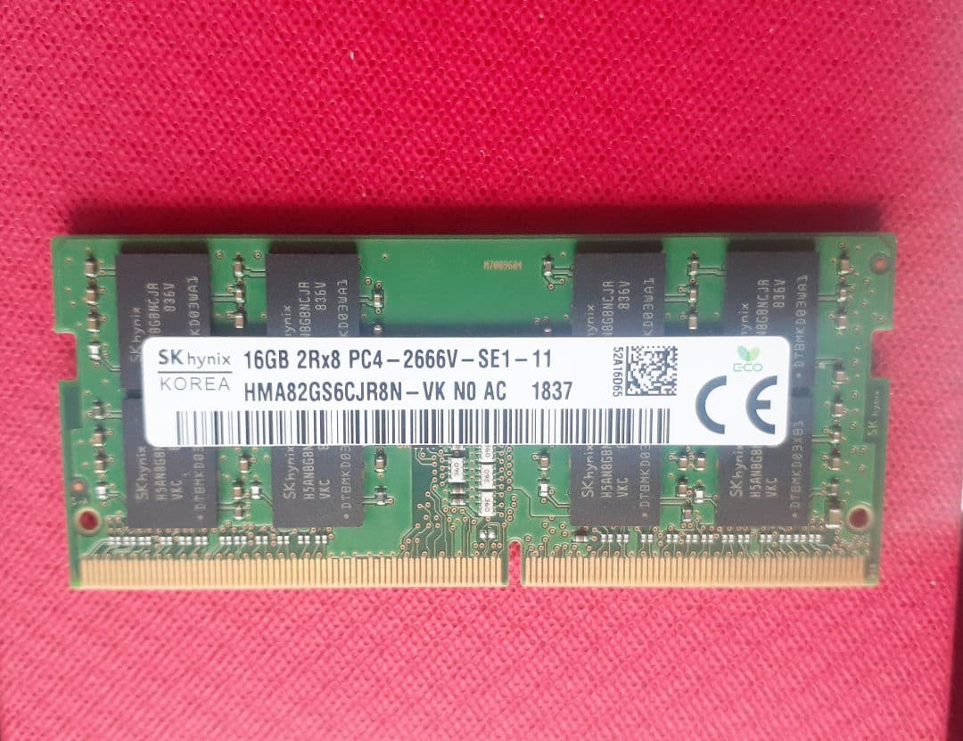 SK hynix 16GB DDR4 2666MHz メモリー②