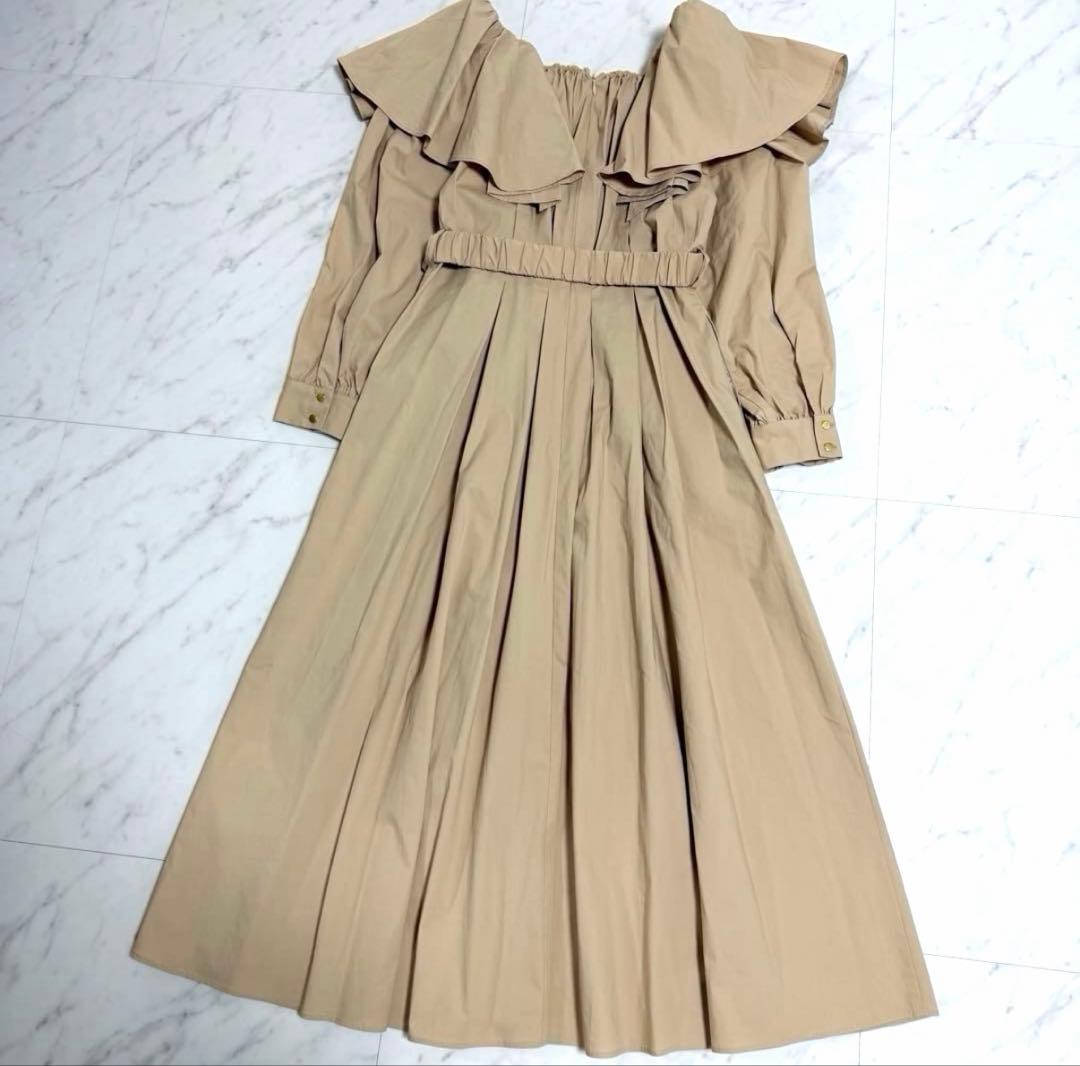 【新品未使用】グレースコンチネンタル フリル ショルダー ワンピース ロング