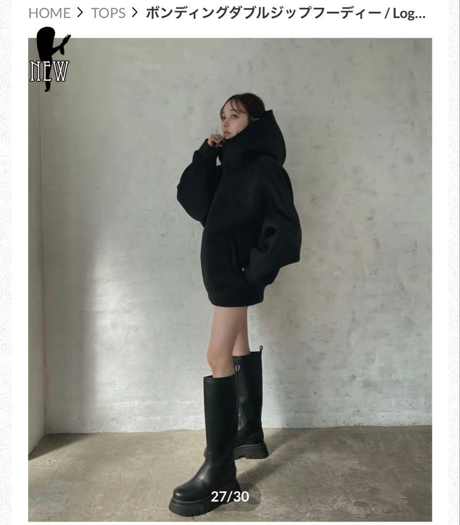 FICTION TOKYO ボンディングダブルジップフーディー