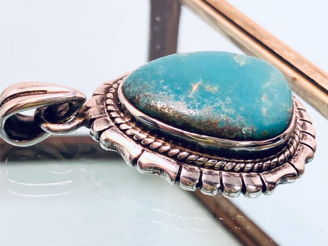 【銀製品925】ターコイズ ハンドメイド　インディアンジュエリー