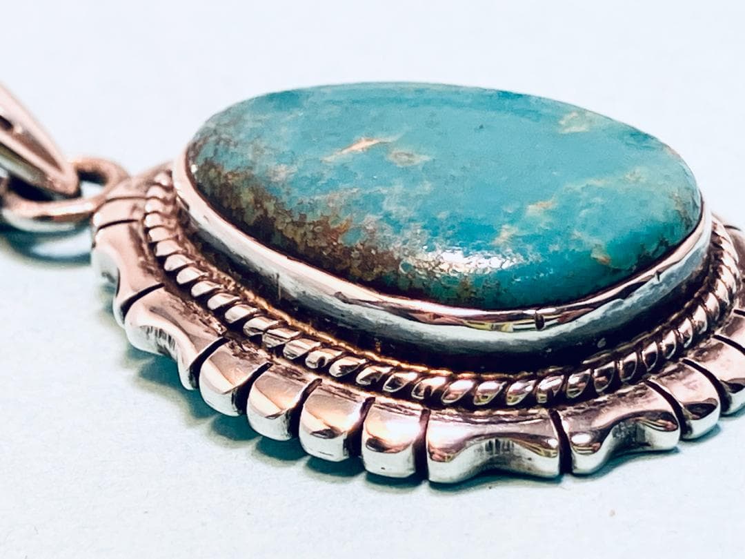 【銀製品925】ターコイズ ハンドメイド　インディアンジュエリー