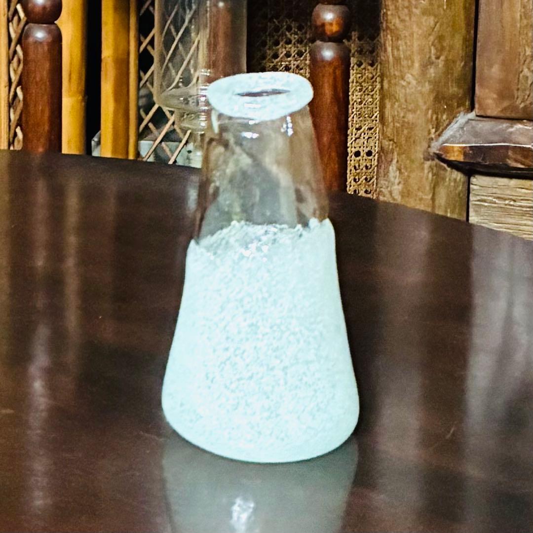 横山秀樹　花入れ　吹きガラス 泡