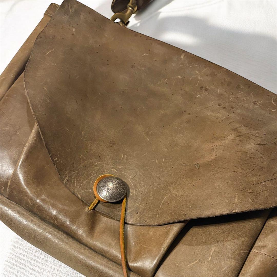 K*H様 HTCヴィンテージ レザーショルダーバッグ ブラウン 本革 フラップ式