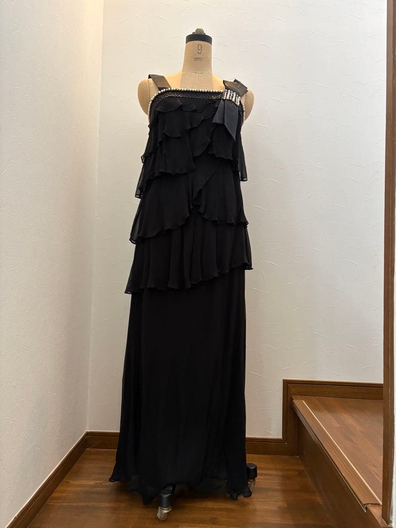 パーティドレスブラックロングドレス