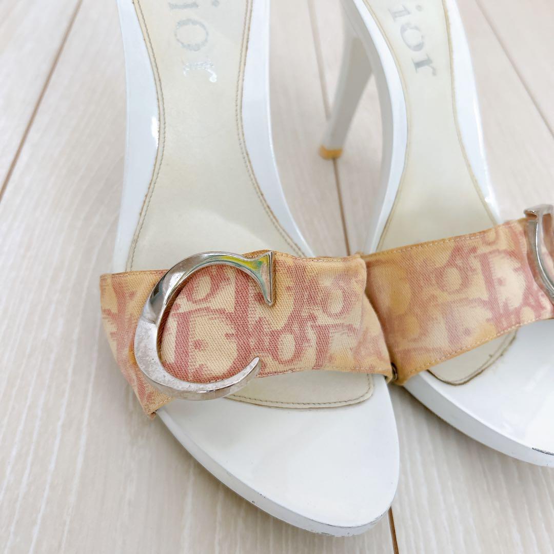 クリスチャンディオール ピンクトロッター ヒールサンダル 38