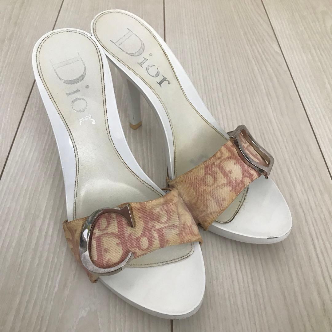 クリスチャンディオール ピンクトロッター ヒールサンダル 38