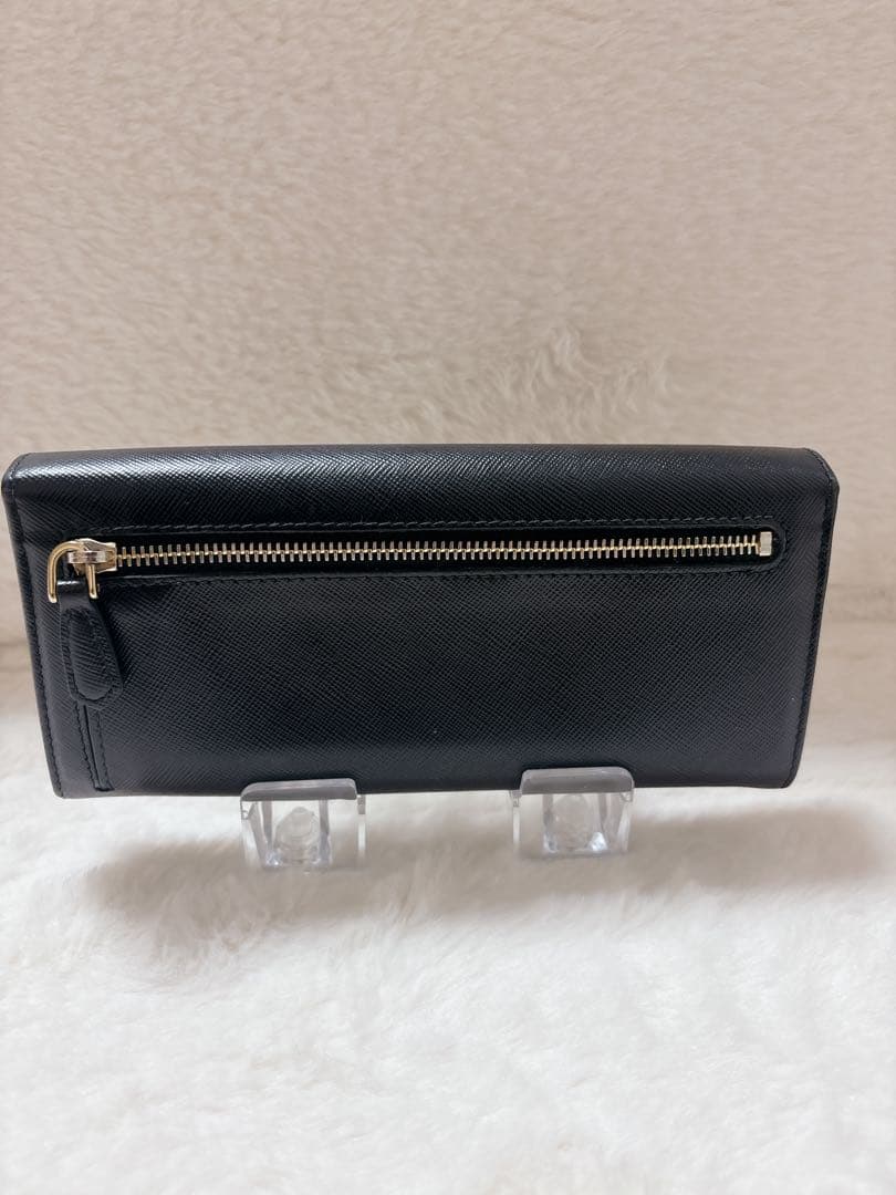極美品✨PRADAサフィアーノ 長財布 1MH132 ブラック トライアングル