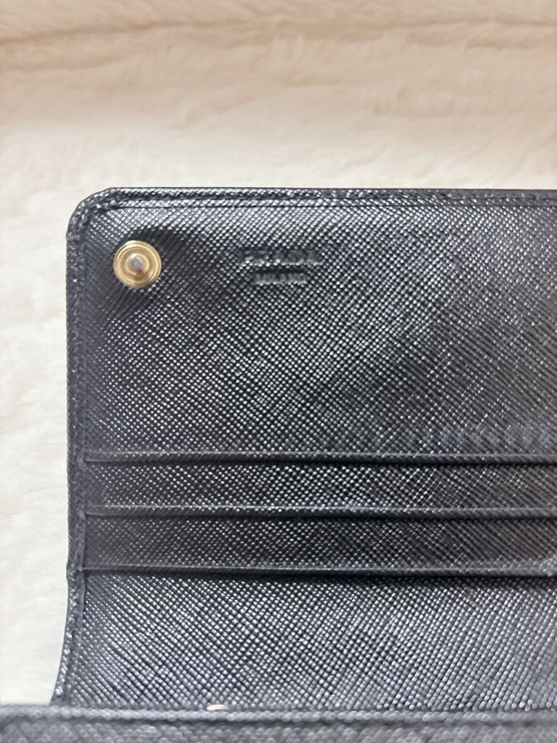極美品✨PRADAサフィアーノ 長財布 1MH132 ブラック トライアングル