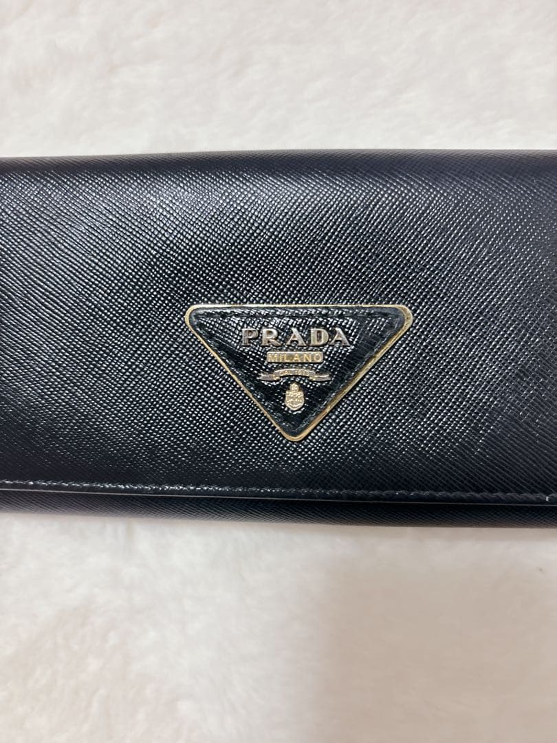 極美品✨PRADAサフィアーノ 長財布 1MH132 ブラック トライアングル