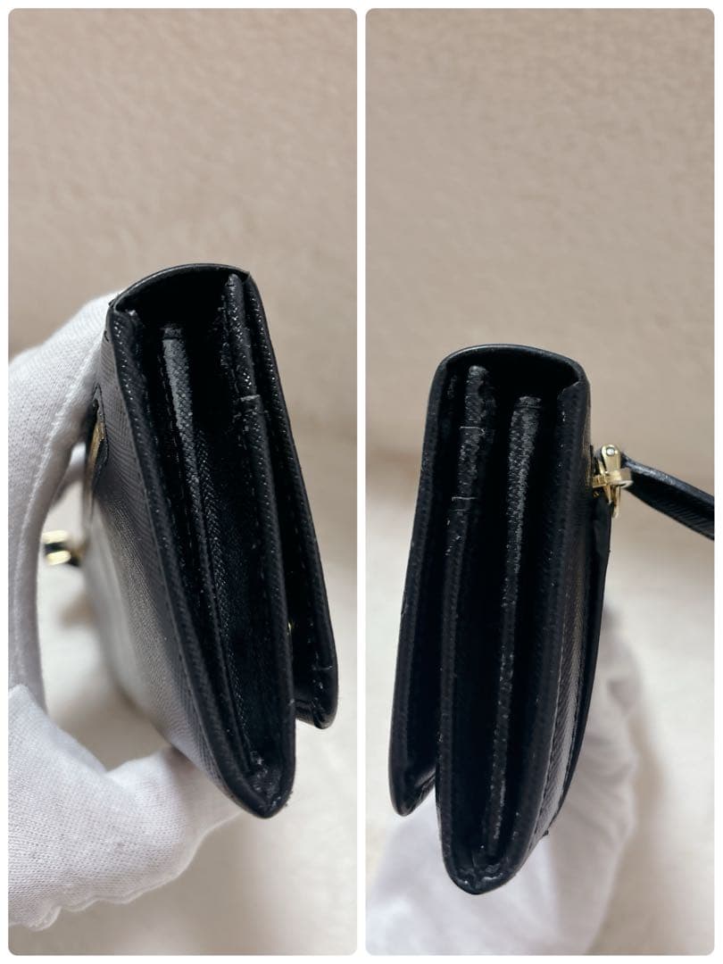 極美品✨PRADAサフィアーノ 長財布 1MH132 ブラック トライアングル
