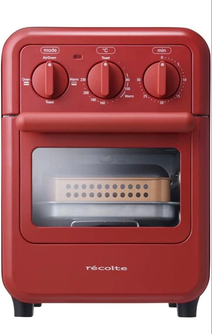 【新品未開封】récolte エアオーブントースター レッド