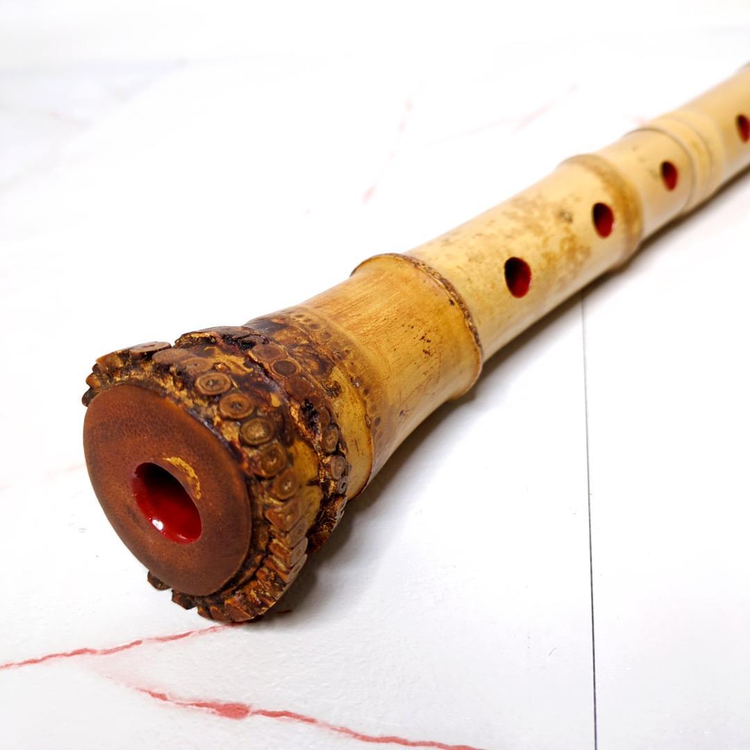 尺八 一朝 在銘 5穴 1尺7寸 約51cm 2印