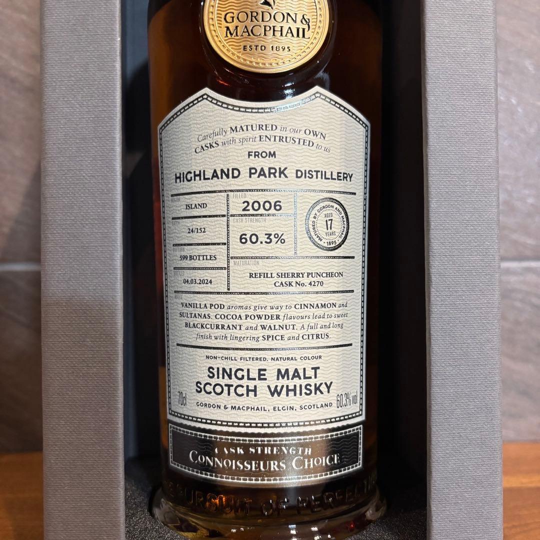 ゴードン&マクファイル　コニサーズチョイス　カスクストレングス　ハイランドパーク