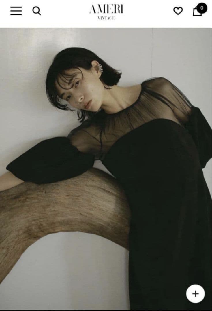 Ameri　SOUFFLE SLEEVE VELOUR DRESS