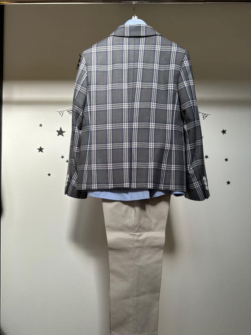 【値下げ！】CHOPIN★ショパン　スーツセット グレー×ブルーチェック 130