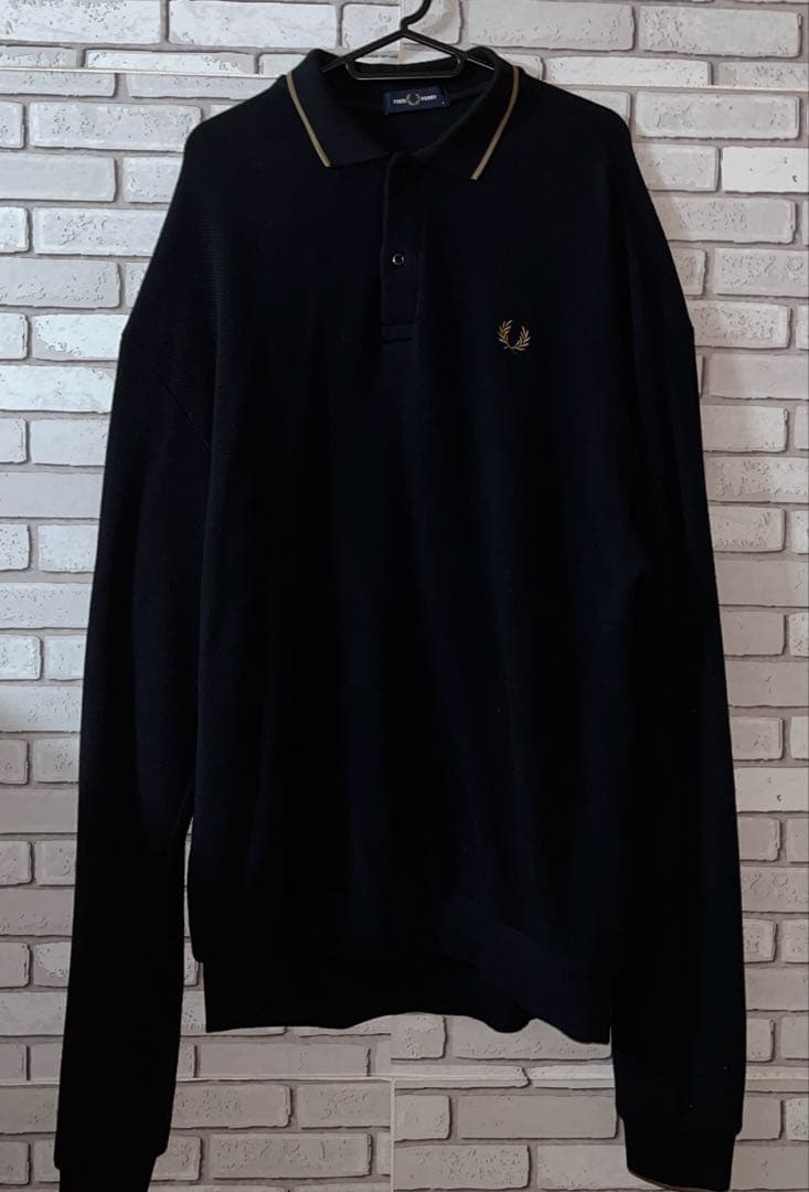 FRED PERRY 別注 ワンポイントロゴ刺繍 ロングスリーブポロシャツ