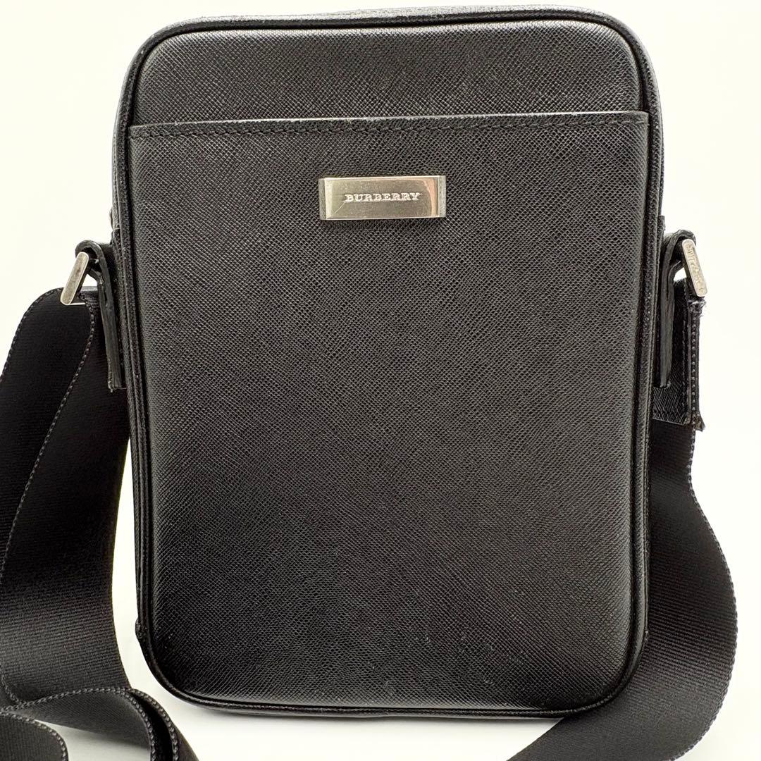 BURBERRYバーバリー オールレザー サフィアーノ ショルダーバッグ ロゴ