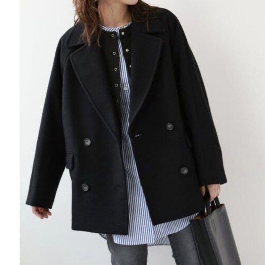 ジャーナルスタンダードレリューム　尾州ウールピーコート38黒