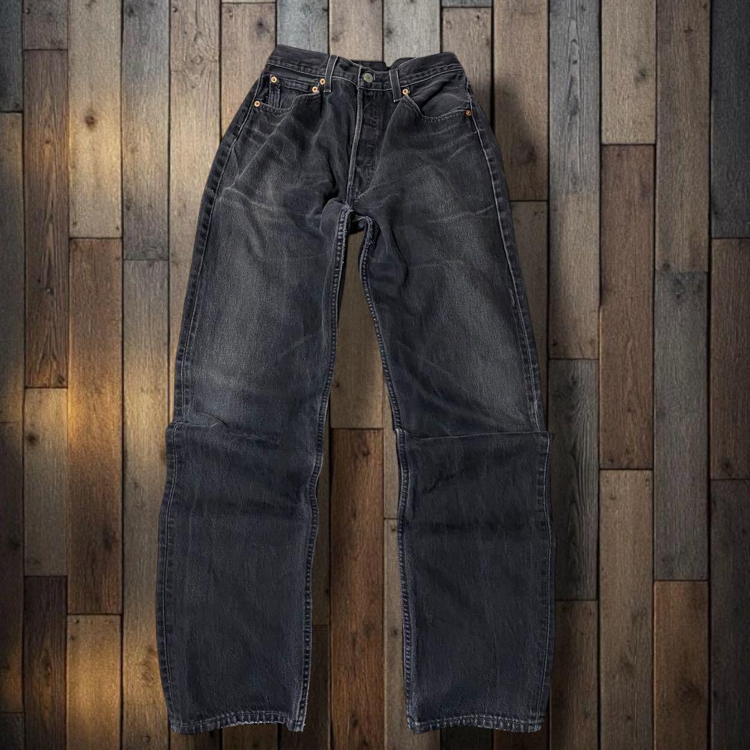 ギ*隊様 90'sUSA製リーバイス 501 ストレート ブラックデニム ジーン