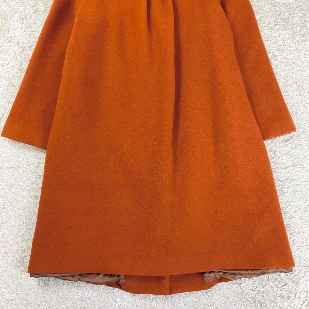 【美品】 シップス MANTECO ノーカラーコート ウール オレンジ 40