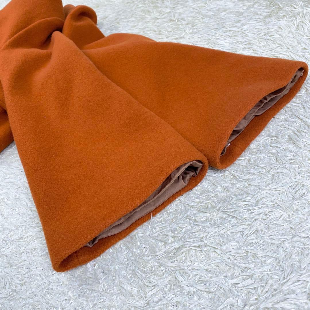 【美品】 シップス MANTECO ノーカラーコート ウール オレンジ 40