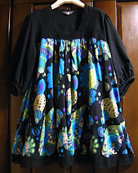 トクコプルミエヴォル☆新同品！貝の世界♪　異素材ミックス パフスリチュニック☆