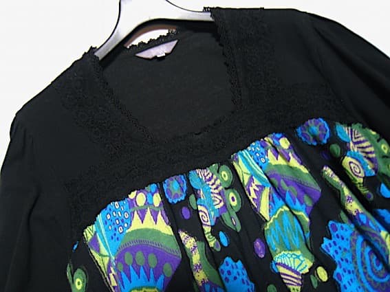 トクコプルミエヴォル☆新同品！貝の世界♪　異素材ミックス パフスリチュニック☆