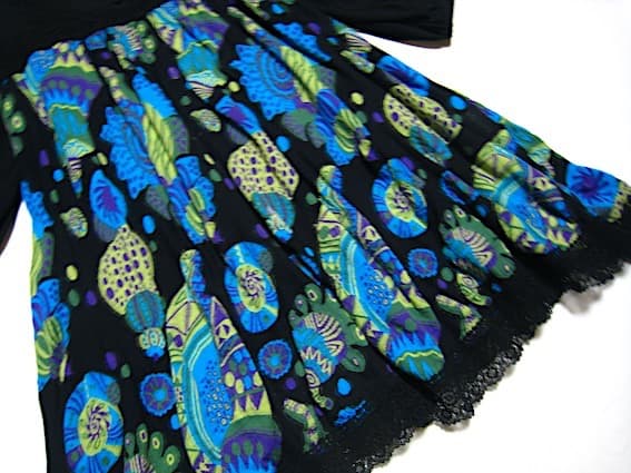 トクコプルミエヴォル☆新同品！貝の世界♪　異素材ミックス パフスリチュニック☆