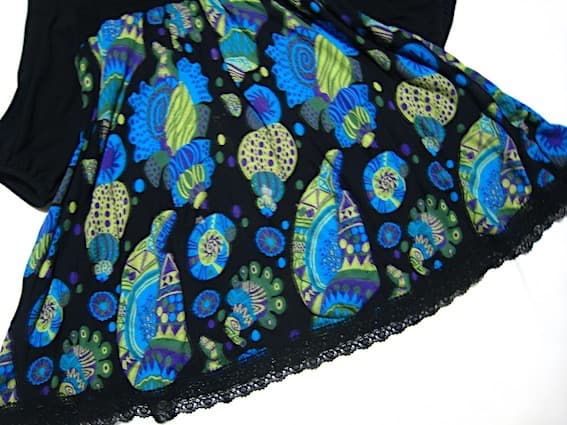 トクコプルミエヴォル☆新同品！貝の世界♪　異素材ミックス パフスリチュニック☆