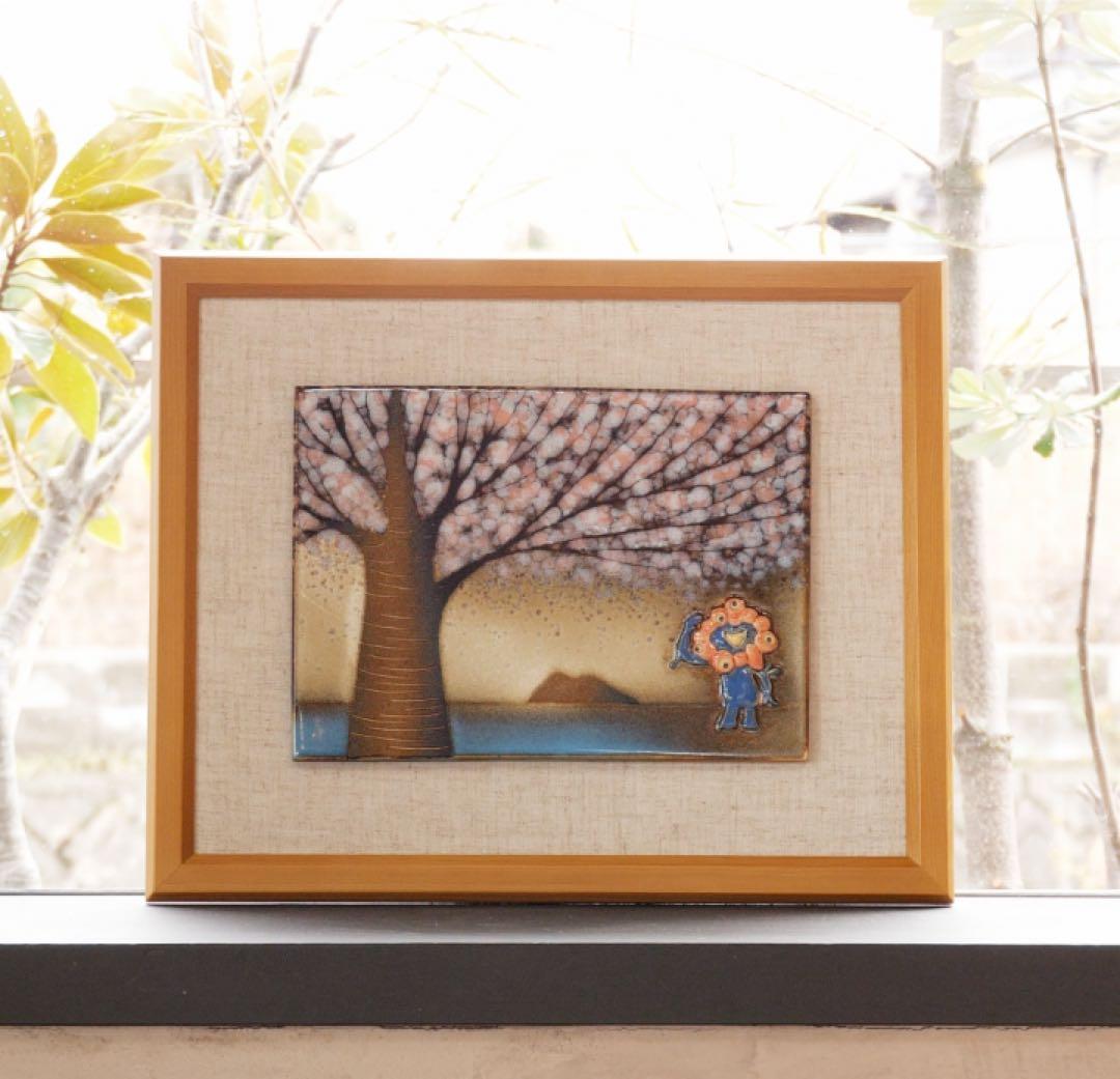 万博　ミャクミャク 布引焼「琵琶湖」　絵画風アート