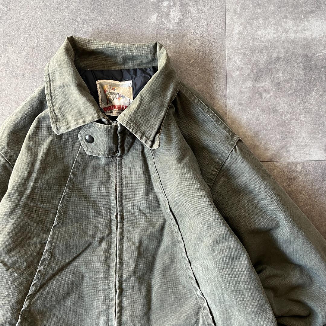 80s WORK HORSE ダックジャケット キルティング 緑 XL A677