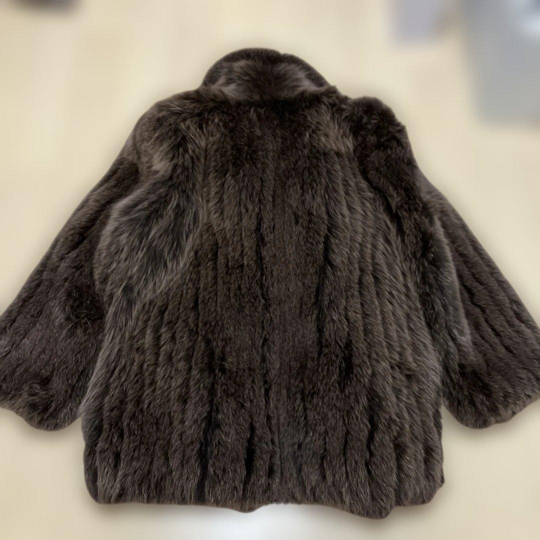 エンバ　フォックス ファーコート 毛皮 サイズM〜L 狐　ブルーフォックス