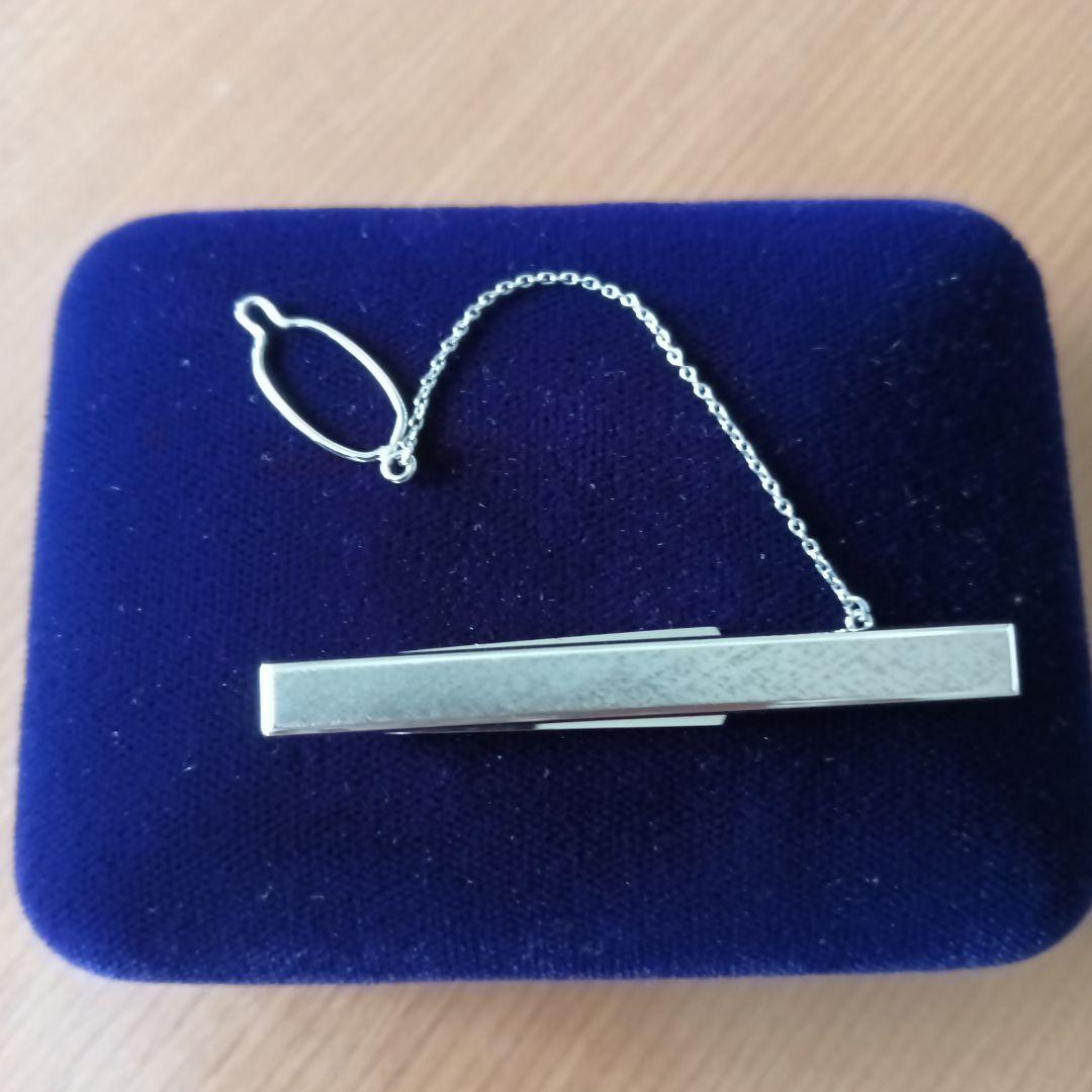 ネクタイピンシルバー K14WGケース付き