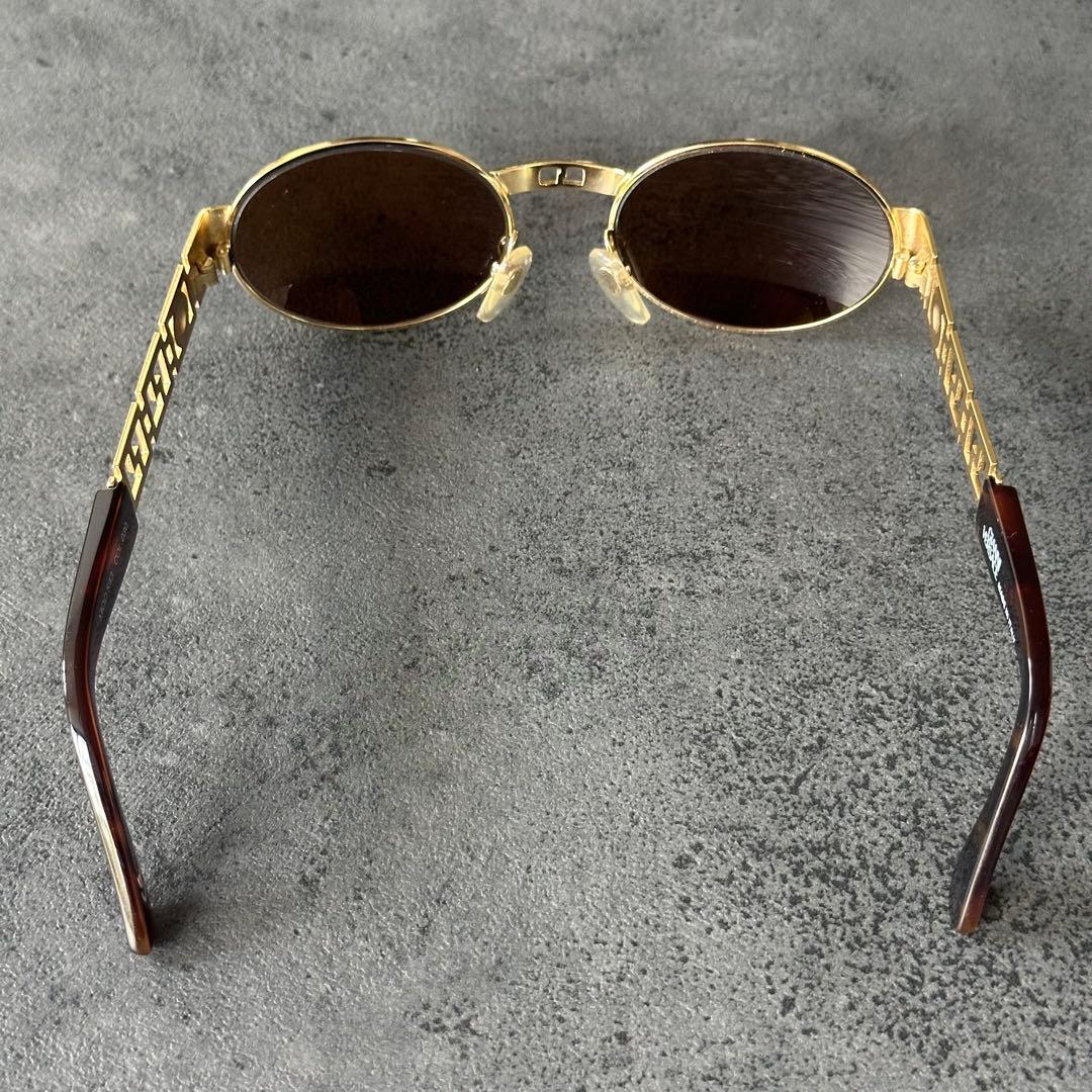 VERSACE メデューサ 鼈甲 金縁 フルリム オーバル サングラス①