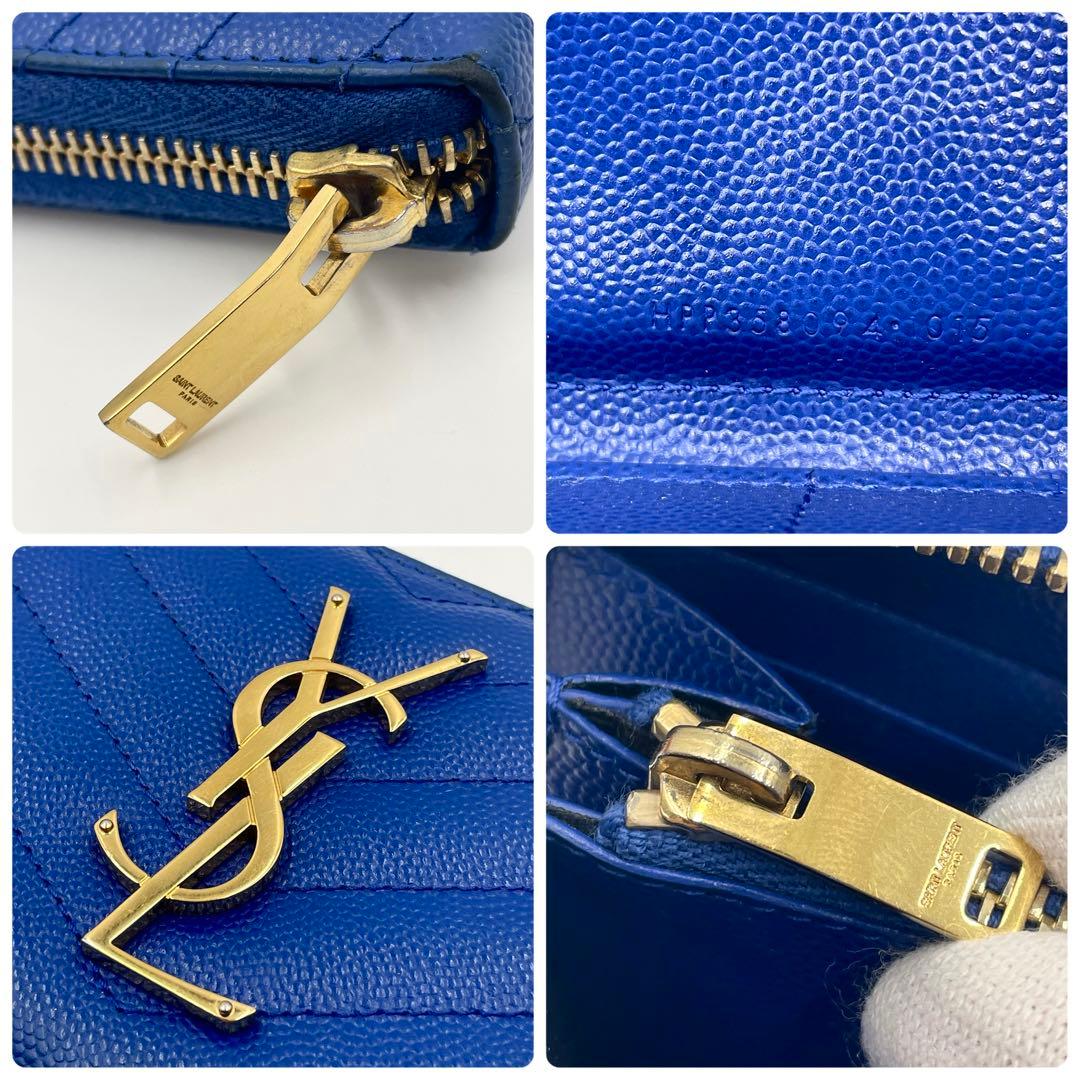 SAINT LAURENT 長財布 ラウンドファスナー カサンドラ ゴールドロゴ