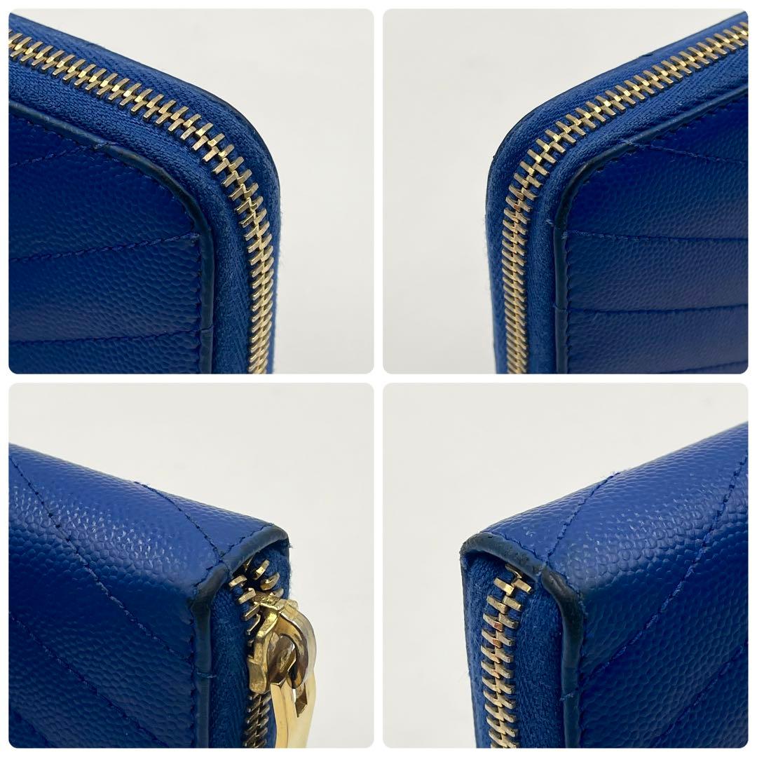 SAINT LAURENT 長財布 ラウンドファスナー カサンドラ ゴールドロゴ