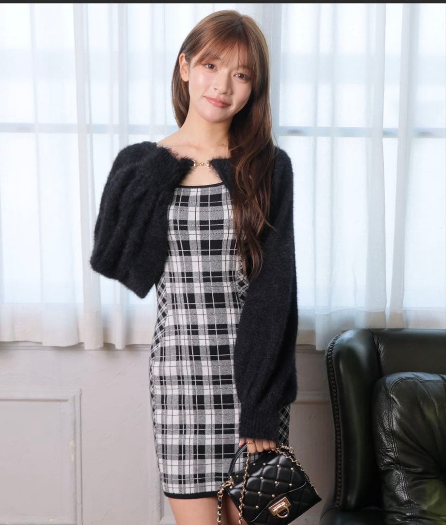 LIP SERVICE ワンピースフェザーチェックアンサンブル