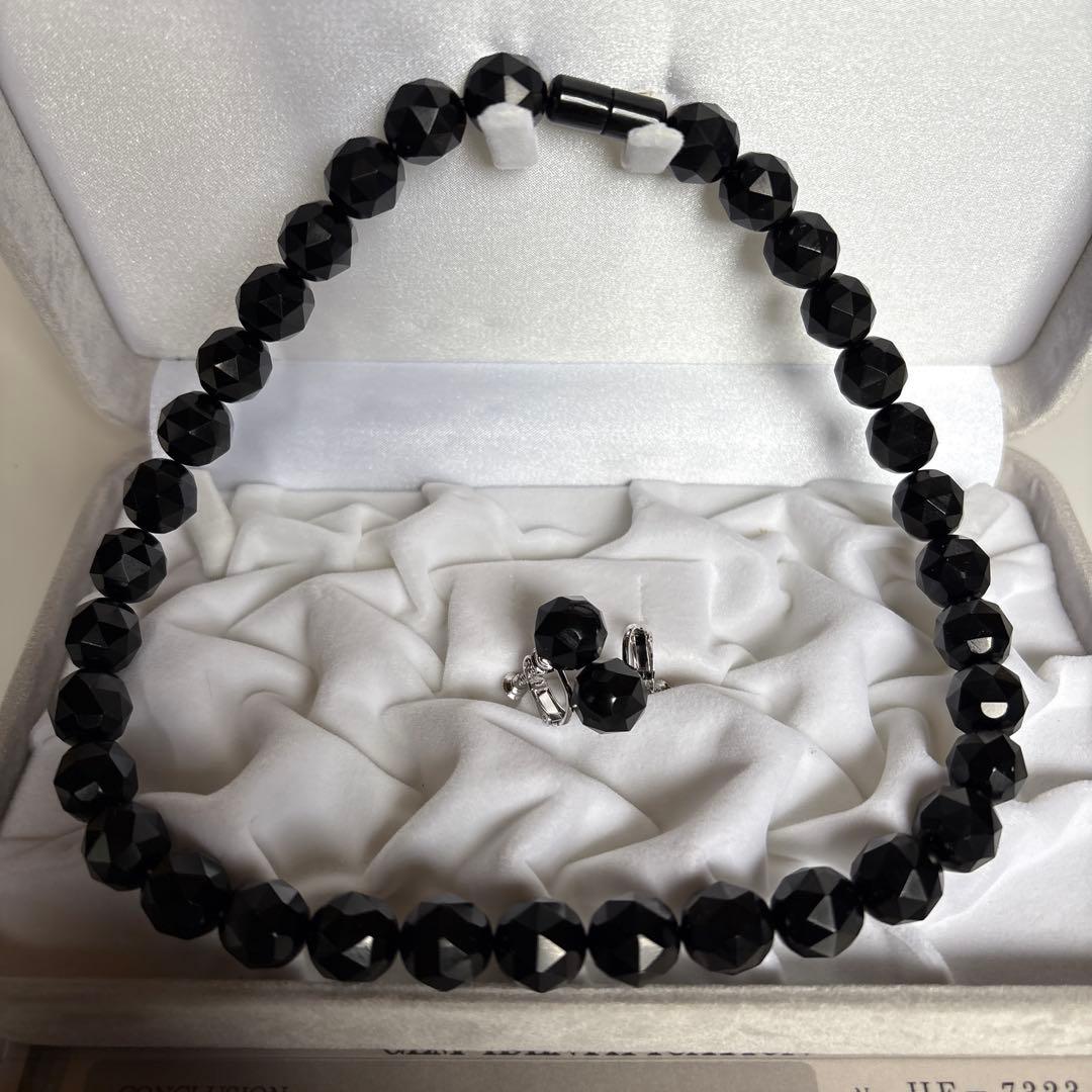 ジェット　ネックレスイヤリングセット