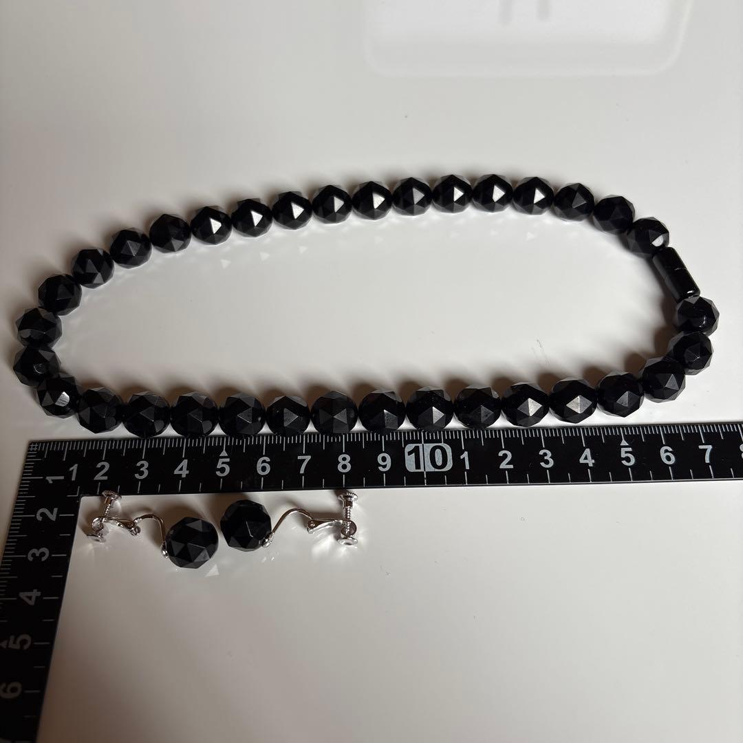 ジェット　ネックレスイヤリングセット