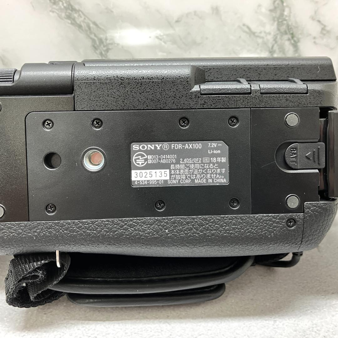 美品 SONY FDR-AX100 4Kビデオカメラ 動画撮影対応 動作確認済
