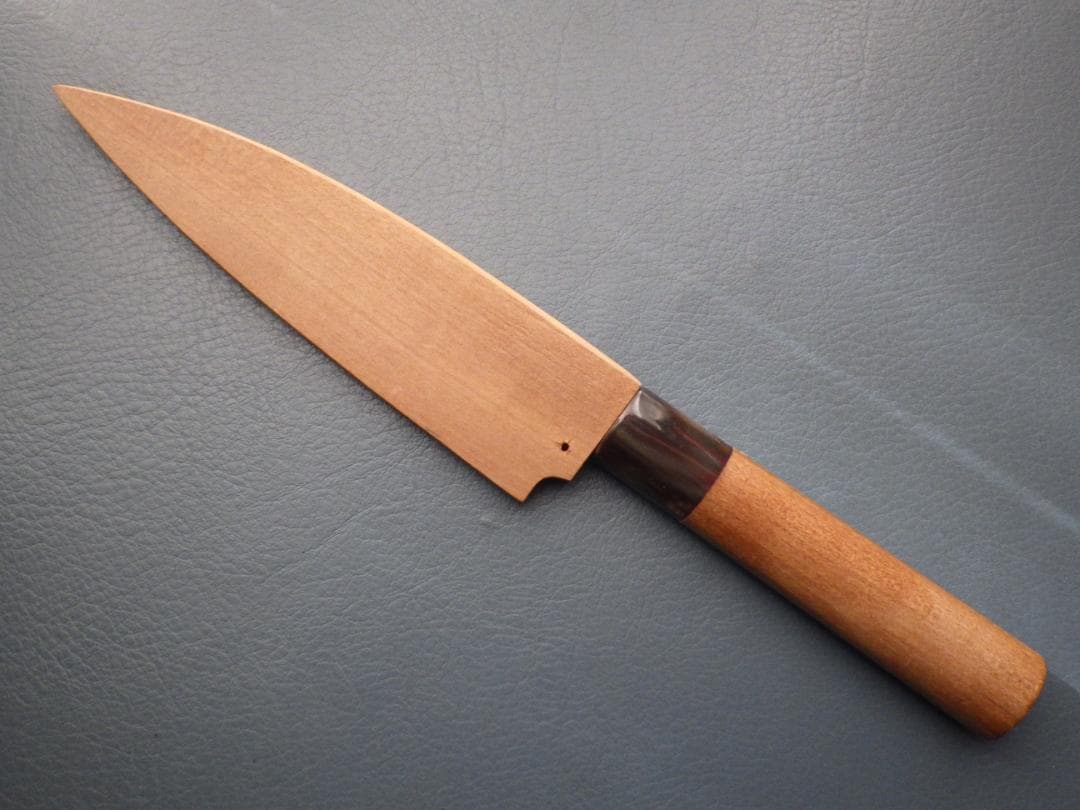 西*斗様 本水牛柄/別誂和包丁・鞘付属★和ペティナイフ★裏押し有り★188